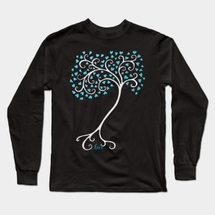 White Love Heart Tree Long Sleeve T-Shirt